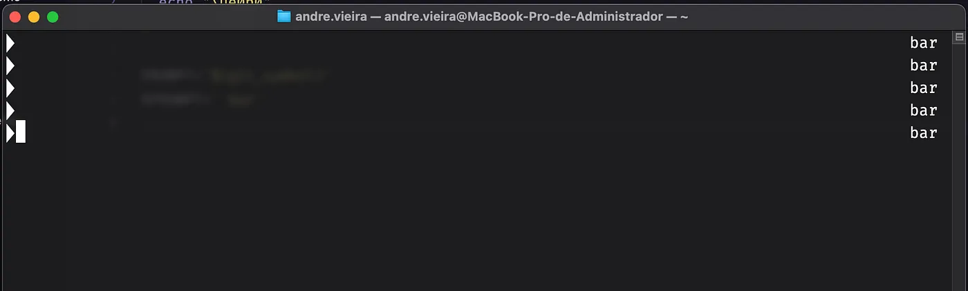 Criando um tema personalizado para o ZSH: resultado do tema com funções