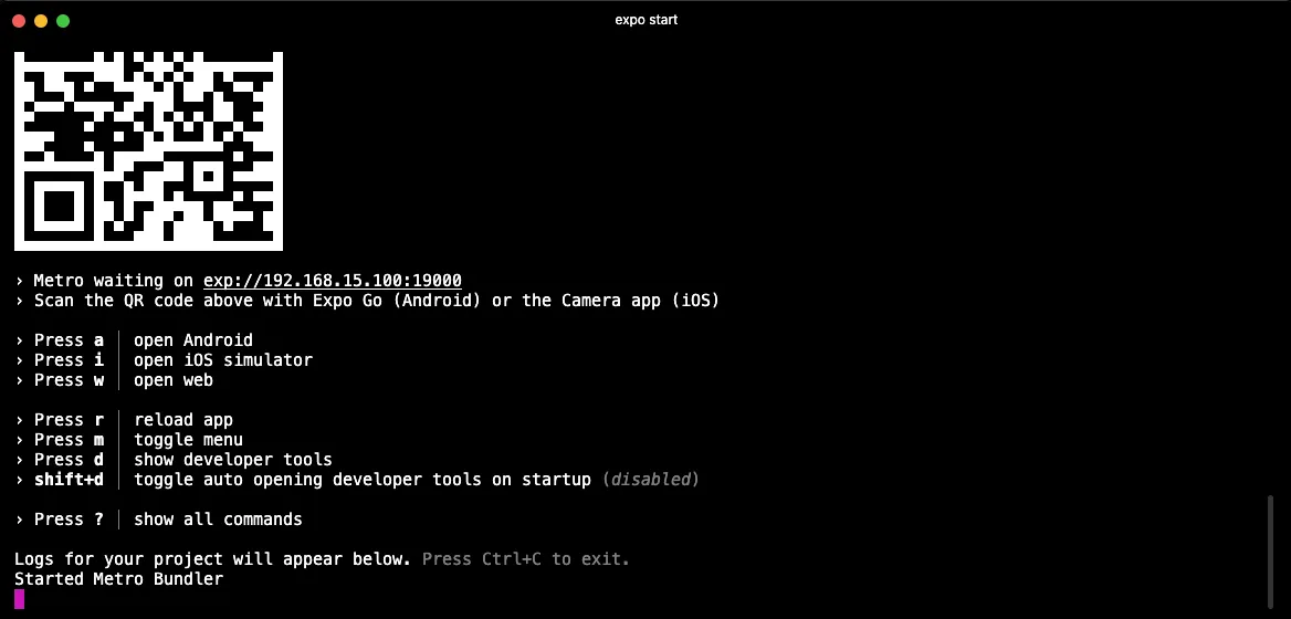 Iniciando no React Native com Expo: Projeto react native rodando com sucesso